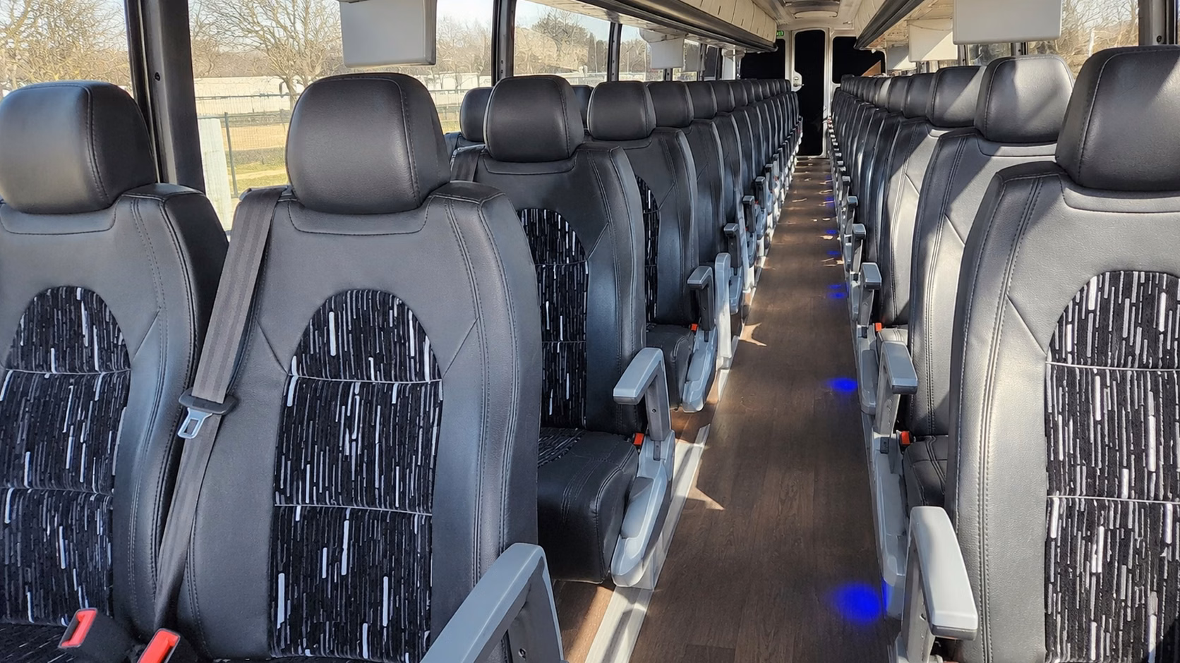 irving charter bus interior