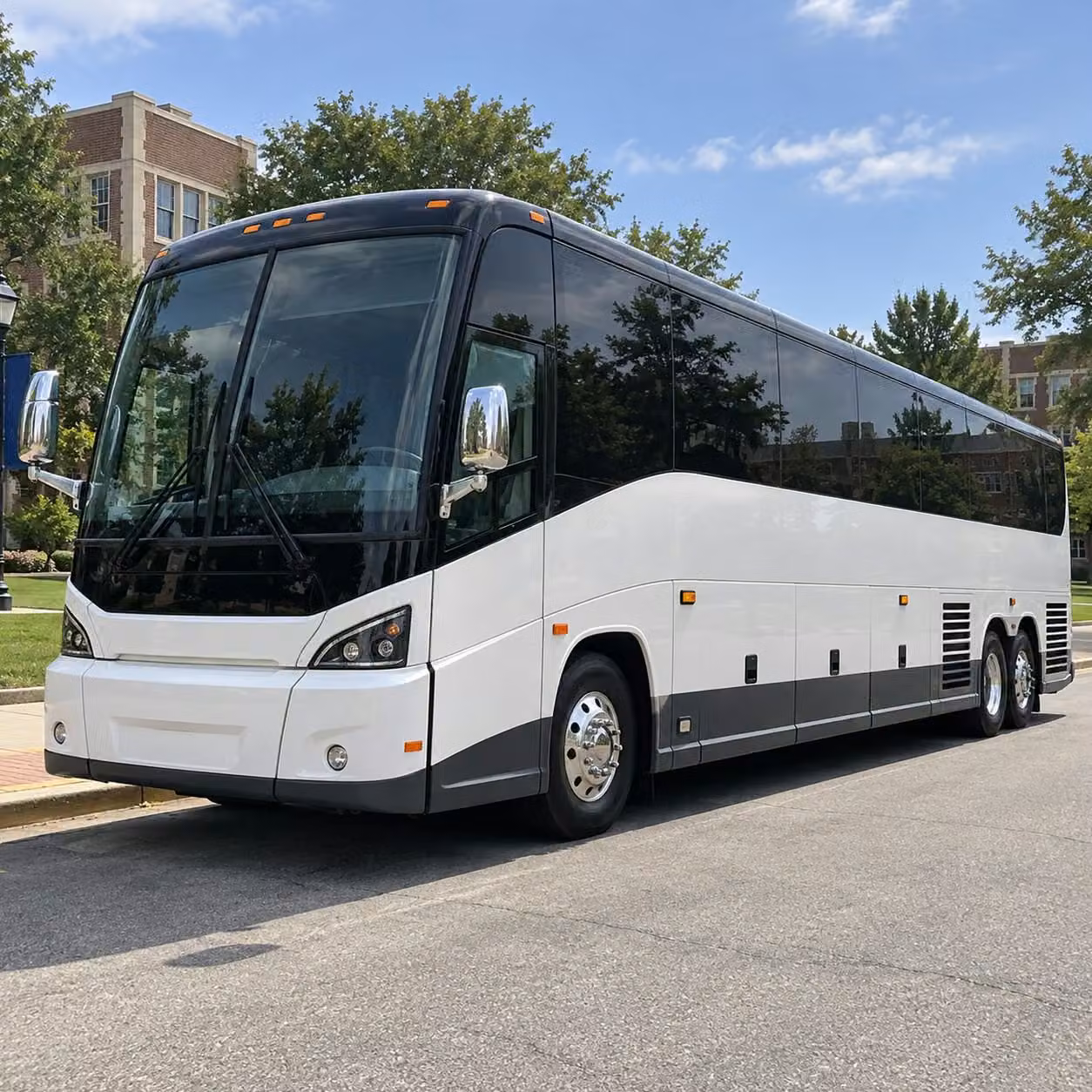 irving charter bus rental exterior
